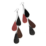 recycled leather drop earrings