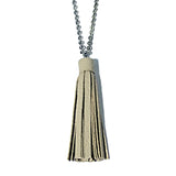 recycle leather tassel necklace