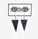 RokRokInc. recycled leather triangle earrings