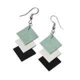 Recycled Leather "Be Square" Earrings - SMALL