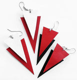 RokRokInc. recycled leather triangle earrings