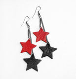 Upcycled Leather star earrings