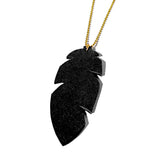 recycle leather feather necklace