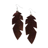 RokRokInc. recycled leather feather earrings