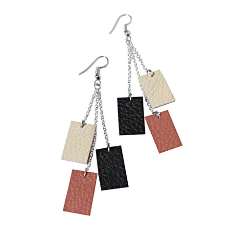 handmade recycled leather earrings