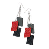 Recycled Leather "Patchwork" Earrings