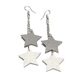 Upcycled Leather star earrings