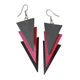 Recycled Leather "Trinity" Earrings - SMALL