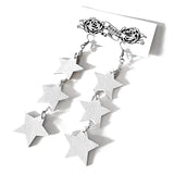 recycled leather star earrings