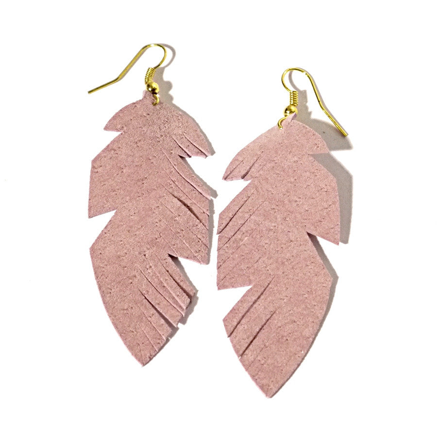 Baby Pink Feather Earrings - Jewellery | Feather Planet