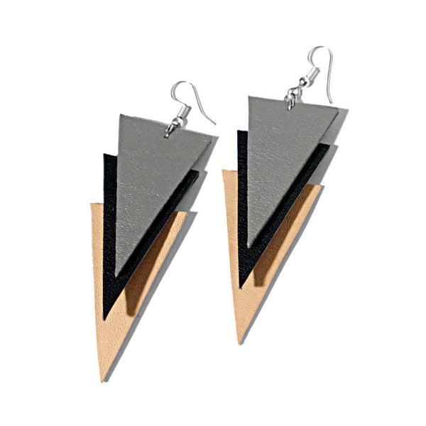 recycled leather earrings